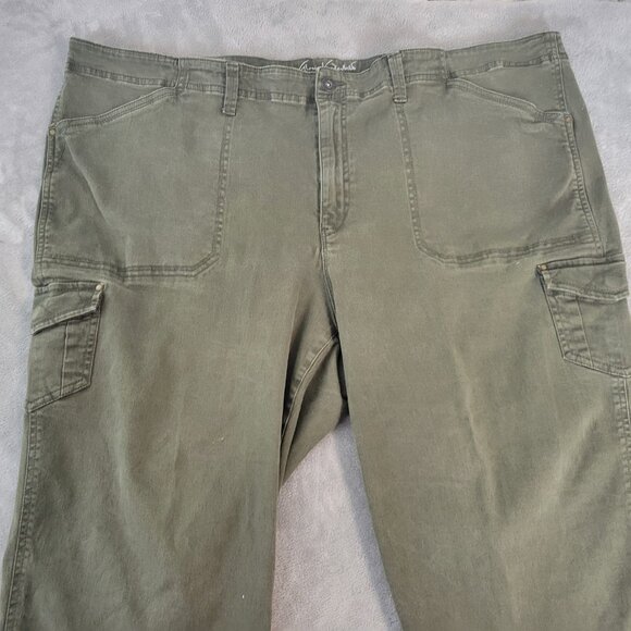 Gloria Vanderbilt Womens Jeans 24W Plus Capri Slimming Cargo Green Denim CAP57E - Picture 3 of 11